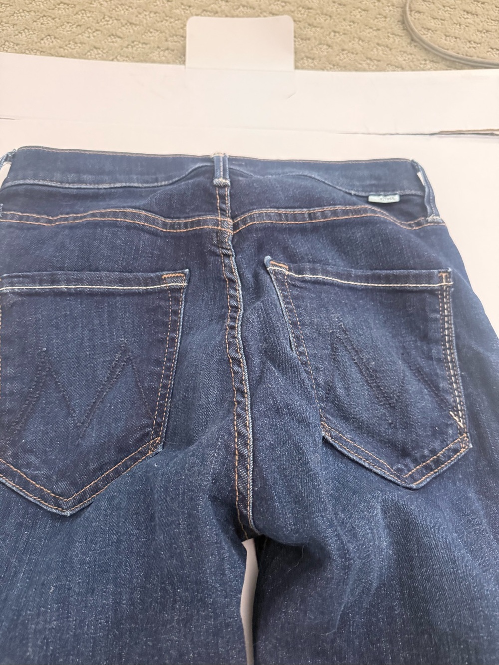 MOTHER Dark Indigo Straight-Leg Jeans with Raw Hem - Picture 8 of 8